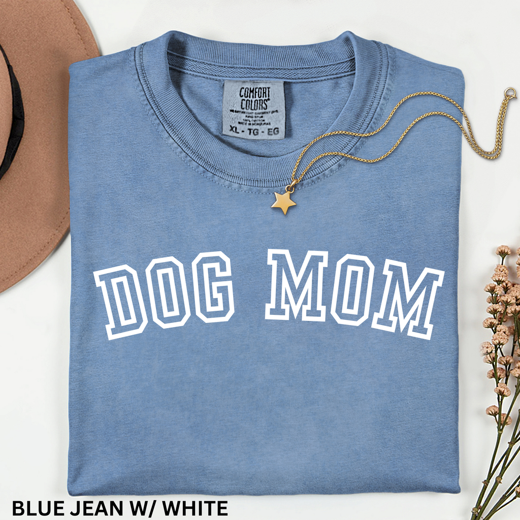dog mom varsity tshirt - The Happy Floof