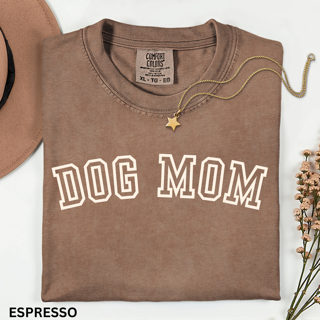dog mom varsity tshirt - The Happy Floof